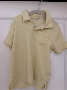 Minnow Short-Sleeve Terry Polo in Pale Yellow